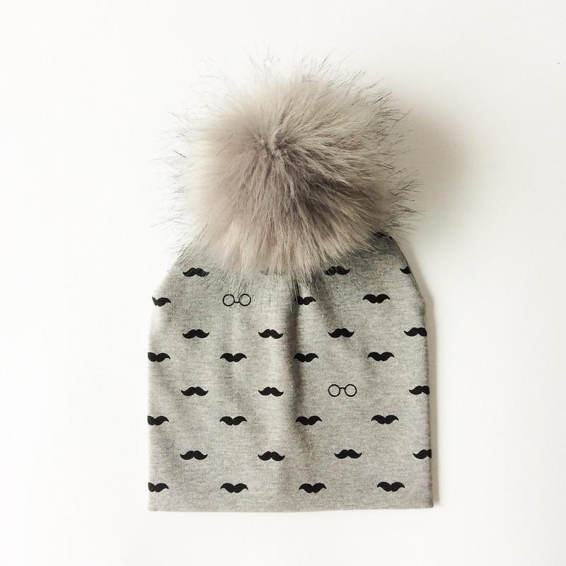 Luxury Modern Unique Toddler Boys and Girls Cartoon Printing Cotton Pompom Cap For Baby Beanie Hat With Pompon For Kids Stevvex