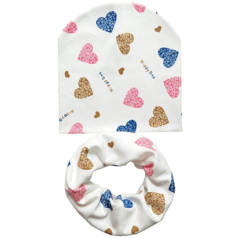 Modern Cartoon Cotton Baby Hat Winter Baby Girls Hat Newborn Boys Hats Kids Cap Scarf Set Children Beanies For Kids With Scarf Stevvex