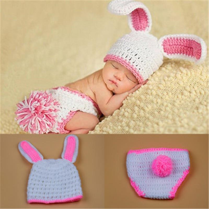 Knitting Baby Hat Newborn Photography Props Cute Children Pajamas Set For Girls And Boys Stevvex