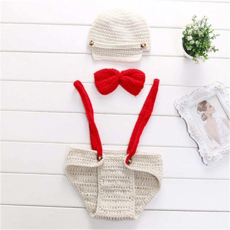 Knitting Baby Hat Newborn Photography Props Cute Children Pajamas Set For Girls And Boys Stevvex