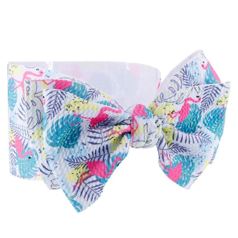 Handmade Bow Flowers Baby Headbands Printed Bowknot Elastic Baby Turban Newborn Hair Accessories For Baby Girls Stevvex