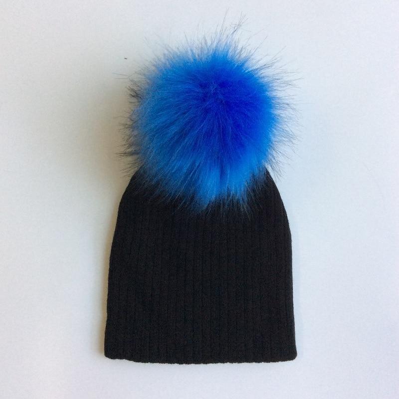 Trend New Winter Children Boy Girl Crochet Artificial Pompom Hat Knitted Toddler Kids Caps With Pompon Baby Beanie For Girls and Boys Stevvex
