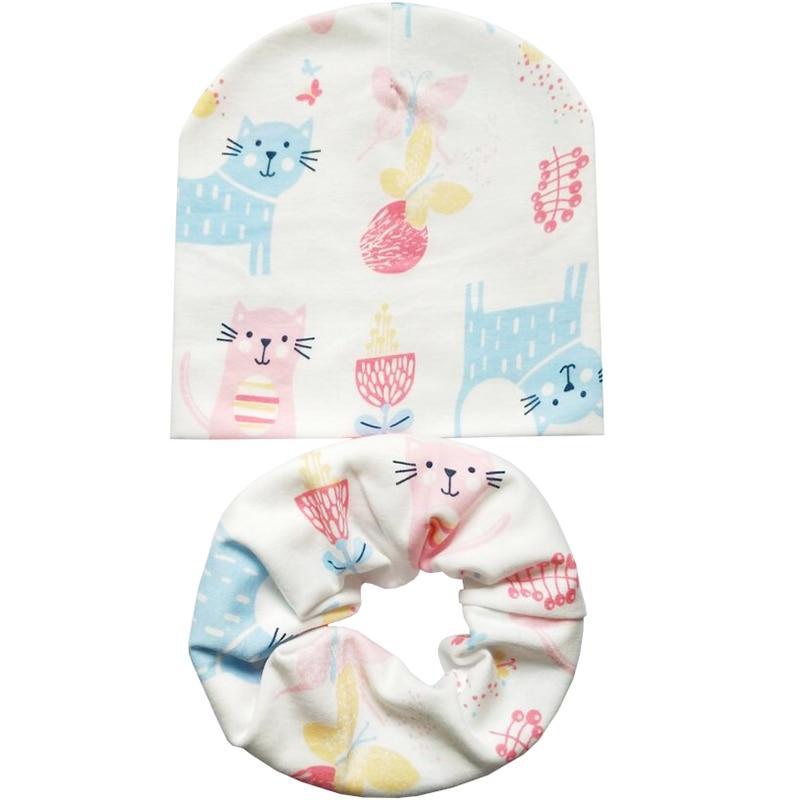 Modern Cartoon Cotton Baby Hat Winter Baby Girls Hat Newborn Boys Hats Kids Cap Scarf Set Children Beanies For Kids With Scarf Stevvex