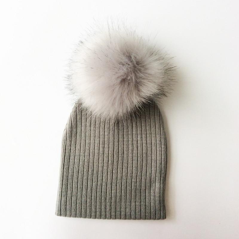 Trend New Winter Children Boy Girl Crochet Artificial Pompom Hat Knitted Toddler Kids Caps With Pompon Baby Beanie For Girls and Boys Stevvex