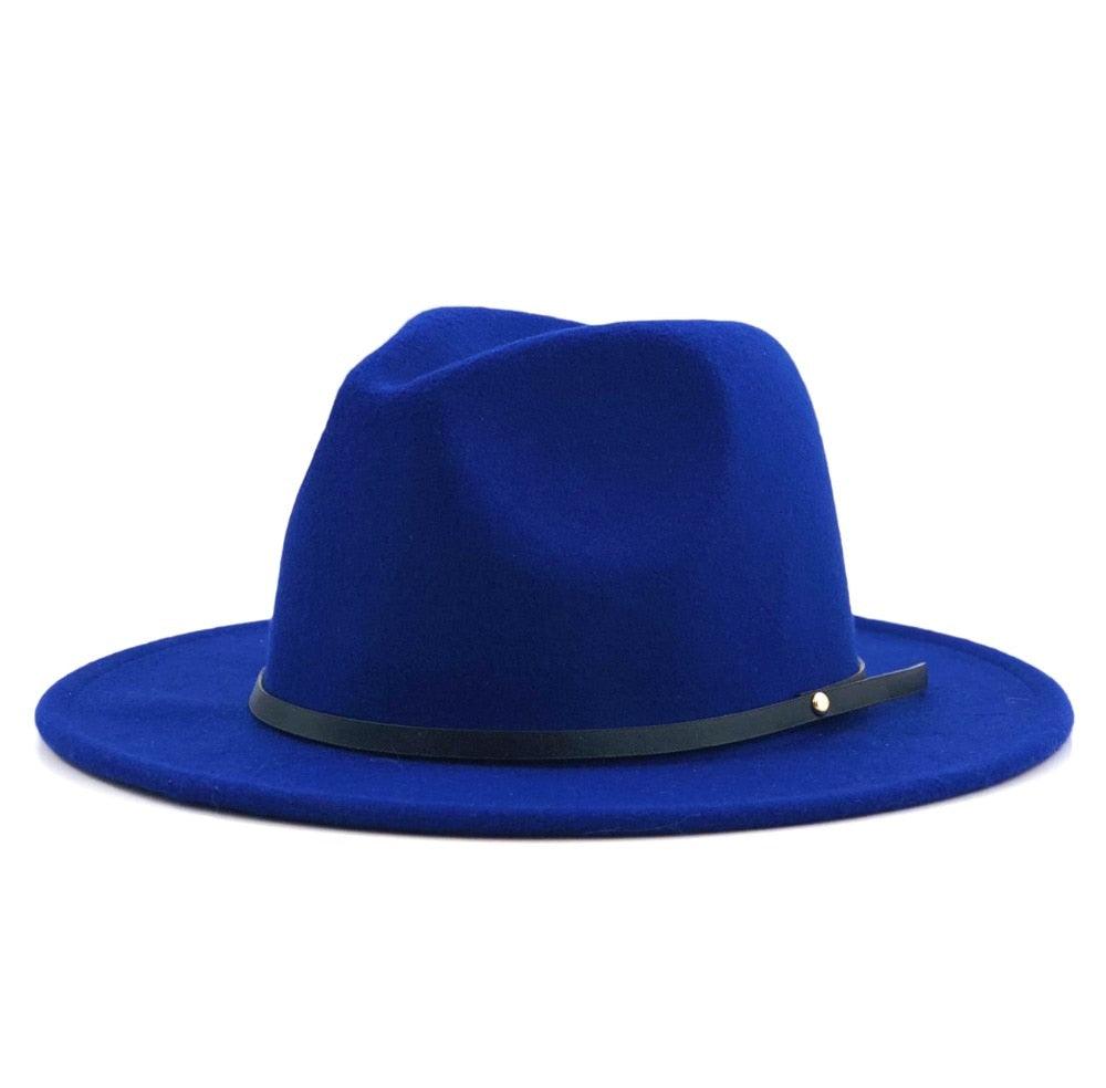 Women Men Wool Vintage Black Fedora Hat With Wide Unique Fedora Hats With Belt Buckle For Men Women Brim Gentleman Elegant Lady Winter Autumn Soft Caps Stevvex