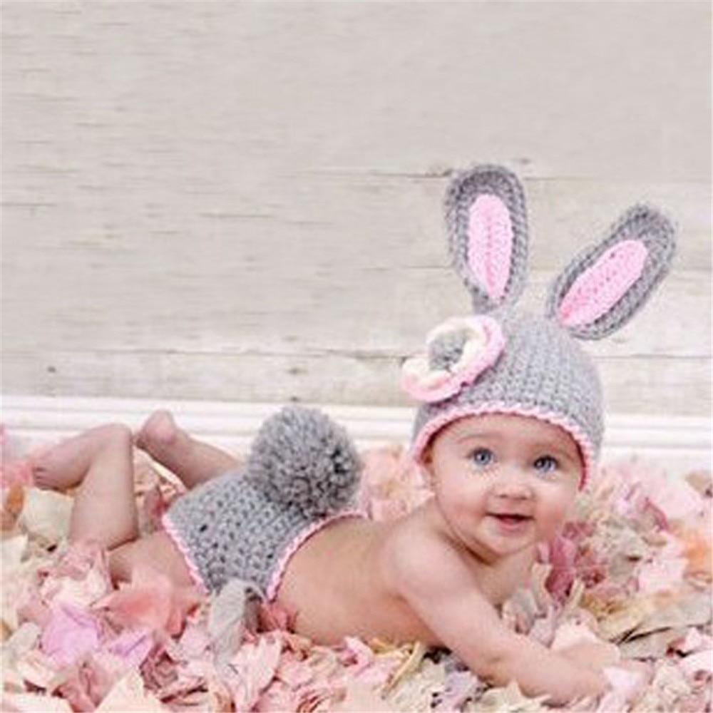 Knitting Baby Hat Newborn Photography Props Cute Children Pajamas Set For Girls And Boys Stevvex