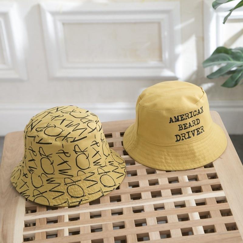 Children Summer Hat Double Sided Sun Caps For Boys And Girls Letter Printing Fisherman In Modern New Design Stevvex