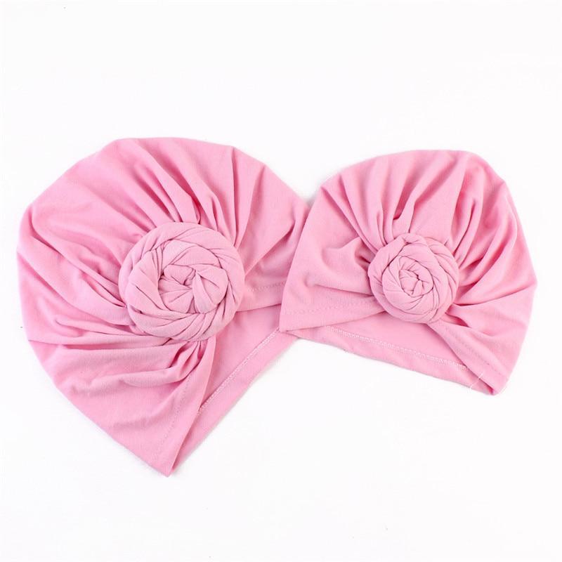 Modern Cotton Hat Handmade Baby Girls Turban Hats Twist Knot Women Caps For Mom And Daughter In Elegant Design Stevvex