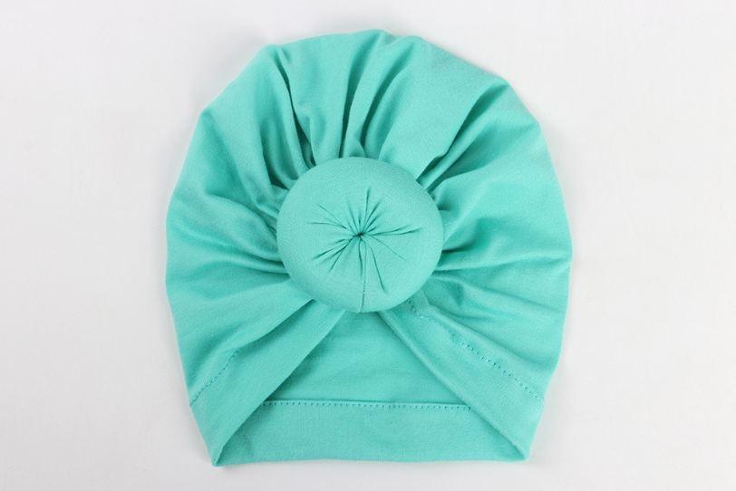 Newborn Toddler Baby Girl Turban Cotton Beanie Hat Warm Soft Cap Solid Knot Soft Wrap In Modern Style Stevvex
