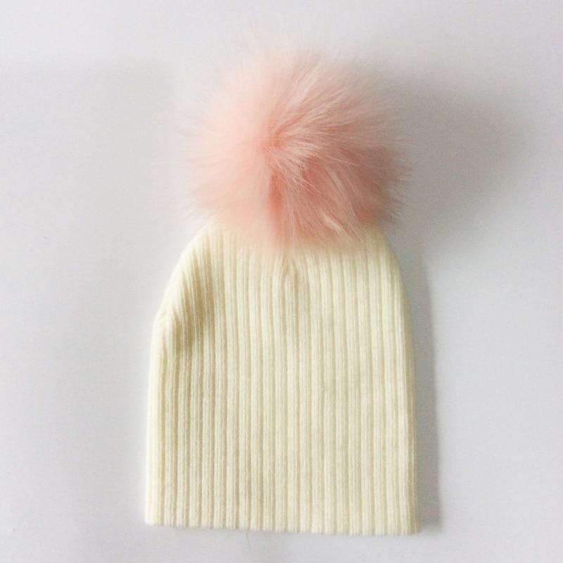 Trend New Winter Children Boy Girl Crochet Artificial Pompom Hat Knitted Toddler Kids Caps With Pompon Baby Beanie For Girls and Boys Stevvex