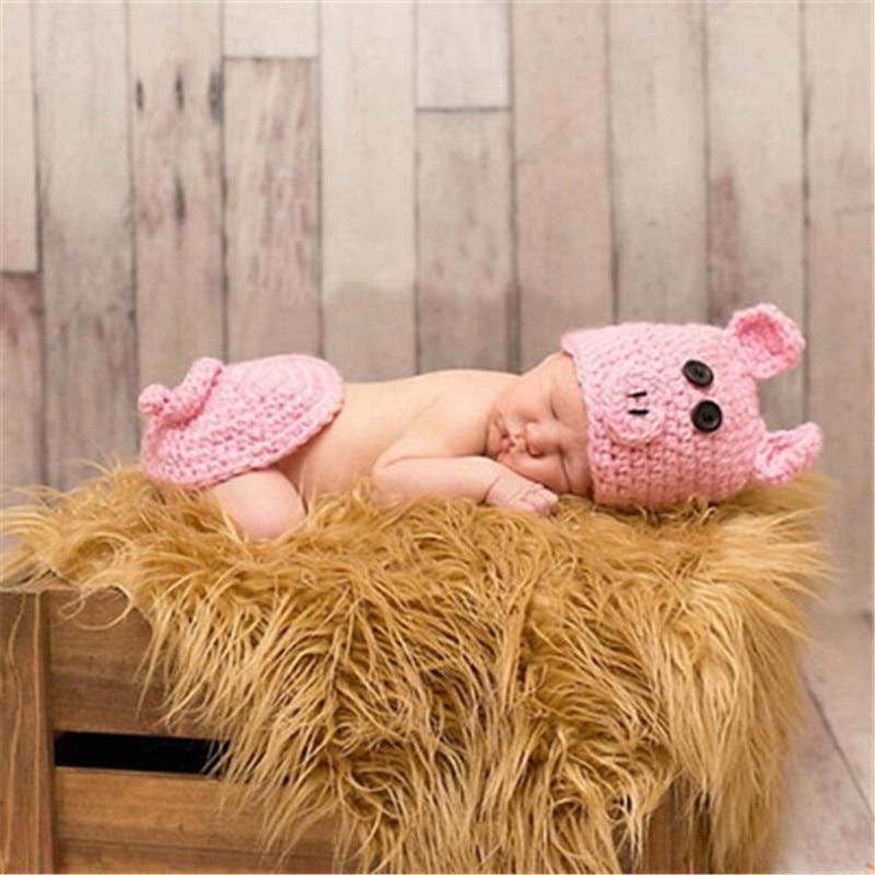 Knitting Baby Hat Newborn Photography Props Cute Children Pajamas Set For Girls And Boys Stevvex