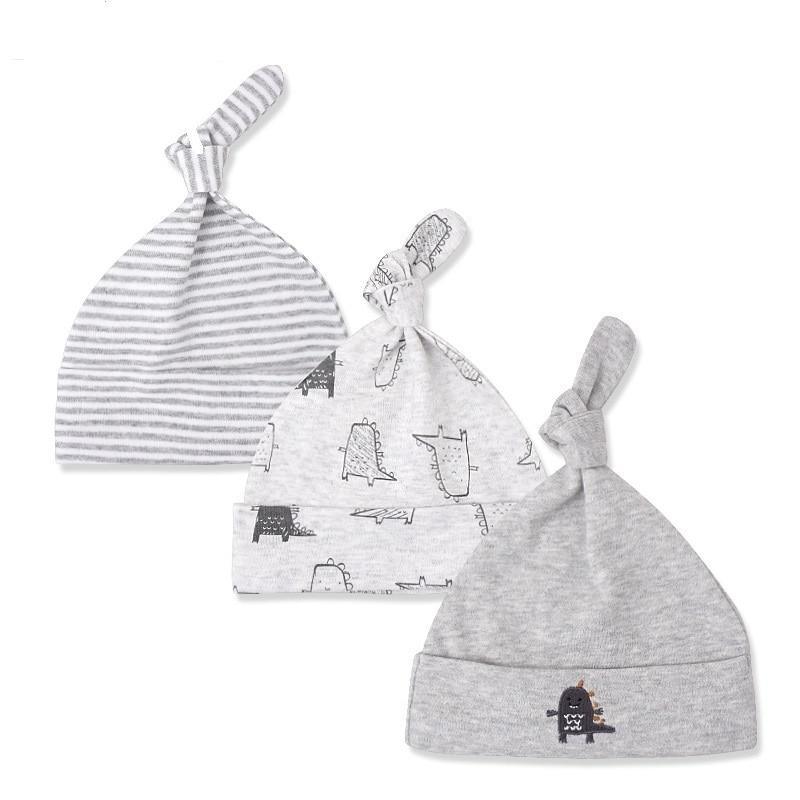 Printed Baby Hats & Caps For Newborn Baby Accessories In Elegant Modern Design Set Of 3PCS For Baby Kids Stevvex