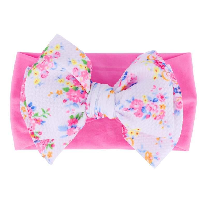 Handmade Bow Flowers Baby Headbands Printed Bowknot Elastic Baby Turban Newborn Hair Accessories For Baby Girls Stevvex