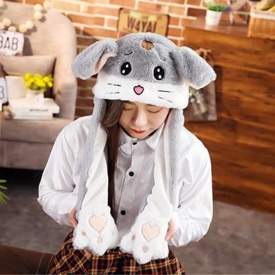 Modern Elegant Winter Interesting Girls Animals Ear Moving Jumping Hats Children and Adults Women Warm Rabbit Winter Caps In Modern Design Stevvex