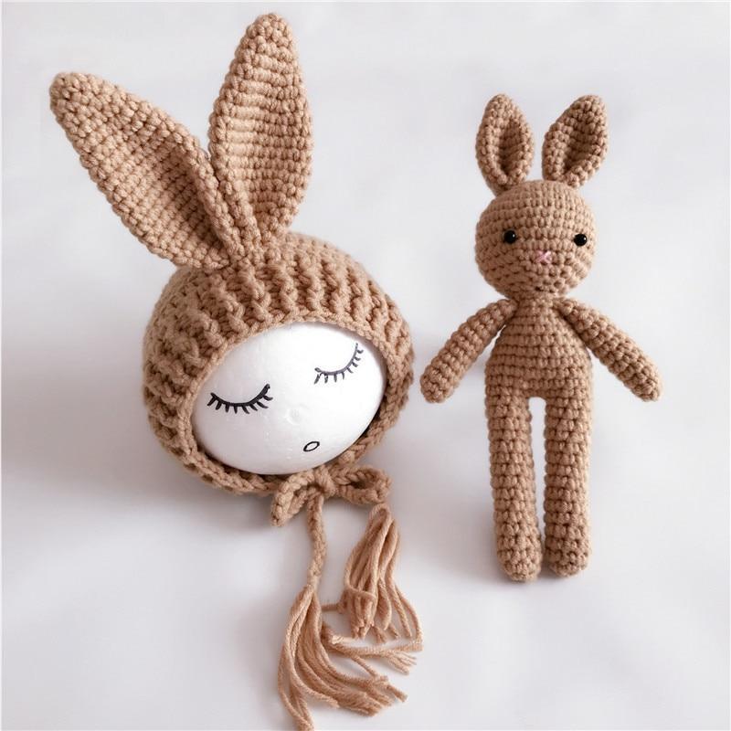 Modern Baby Cap Deer Design Handmade Crochet Deer Costume Set Knitted Hats And Toy For Girls and Boys Kids Stevvex