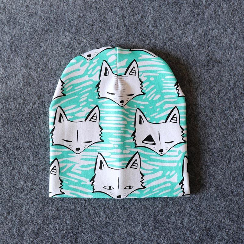 New Cotton Baby Cartoon Print Newborn Hat Elastic Toddler Infant Cap For Girls and Boys Kids Stevvex