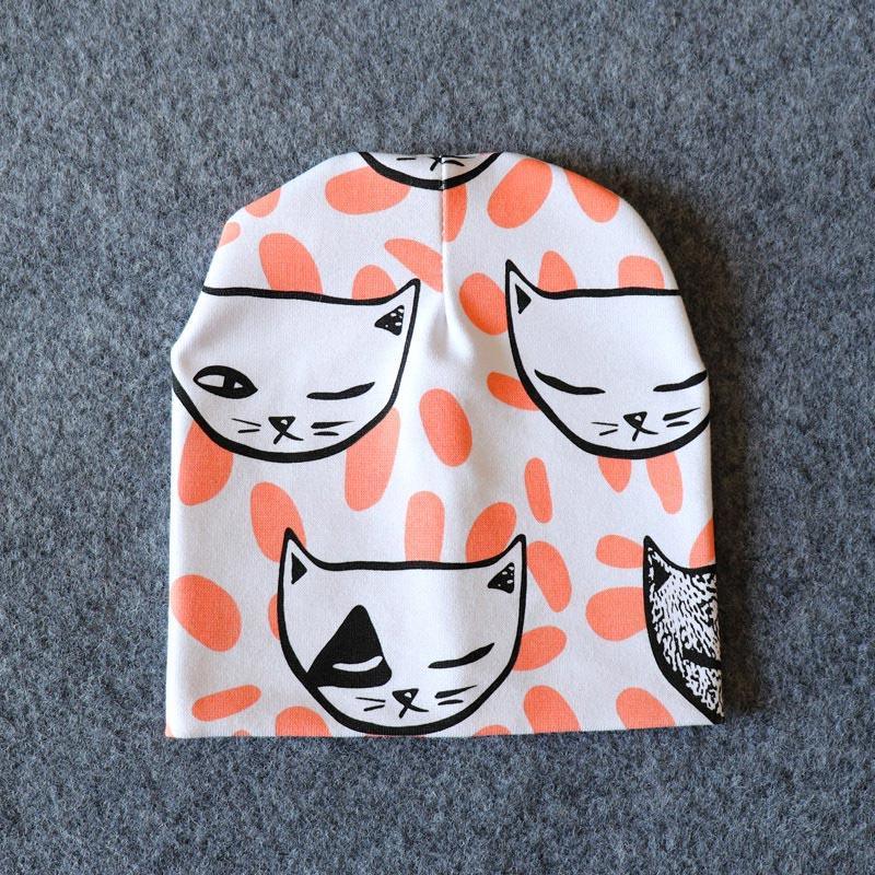 New Cotton Baby Cartoon Print Newborn Hat Elastic Toddler Infant Cap For Girls and Boys Kids Stevvex
