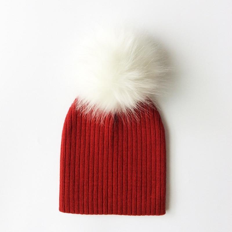 Trend New Winter Children Boy Girl Crochet Artificial Pompom Hat Knitted Toddler Kids Caps With Pompon Baby Beanie For Girls and Boys Stevvex
