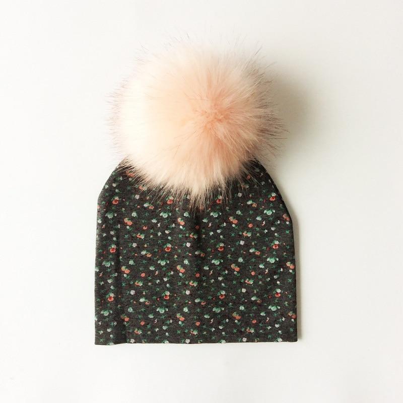 Luxury Modern Unique Toddler Boys and Girls Cartoon Printing Cotton Pompom Cap For Baby Beanie Hat With Pompon For Kids Stevvex