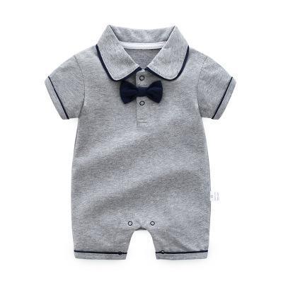 Style Summer Baby Boy girl Rompers 100% Cotton Gentleman Romper Toddler Kids Jumpsuits For Boys Stevvex