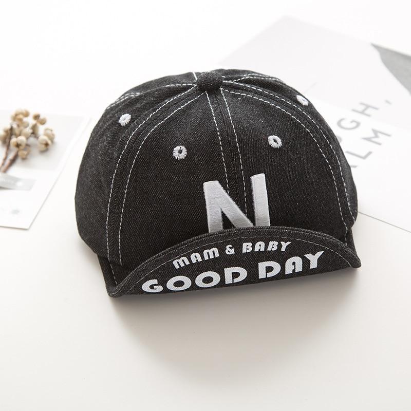 Cotton Baby Adjustable Letter Baseball Caps For Boys & Girl Hats Children Snapback Hip-Hop Sun Hat In Modern Style Stevvex