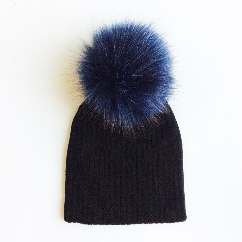Trend New Winter Children Boy Girl Crochet Artificial Pompom Hat Knitted Toddler Kids Caps With Pompon Baby Beanie For Girls and Boys Stevvex