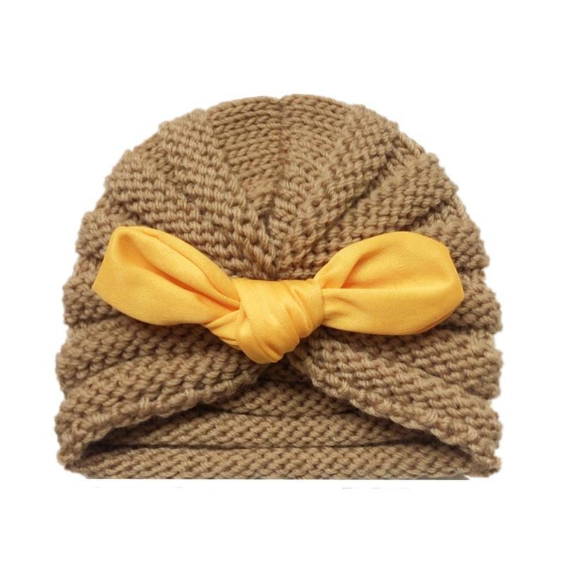 Handmade Knitted Winter Baby Hat for Girls Candy Color Enfant Baby Beanie Turban Hats Newborn Baby Cap Stevvex