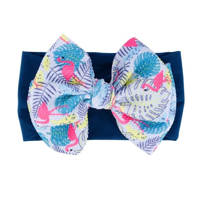 Handmade Bow Flowers Baby Headbands Printed Bowknot Elastic Baby Turban Newborn Hair Accessories For Baby Girls Stevvex