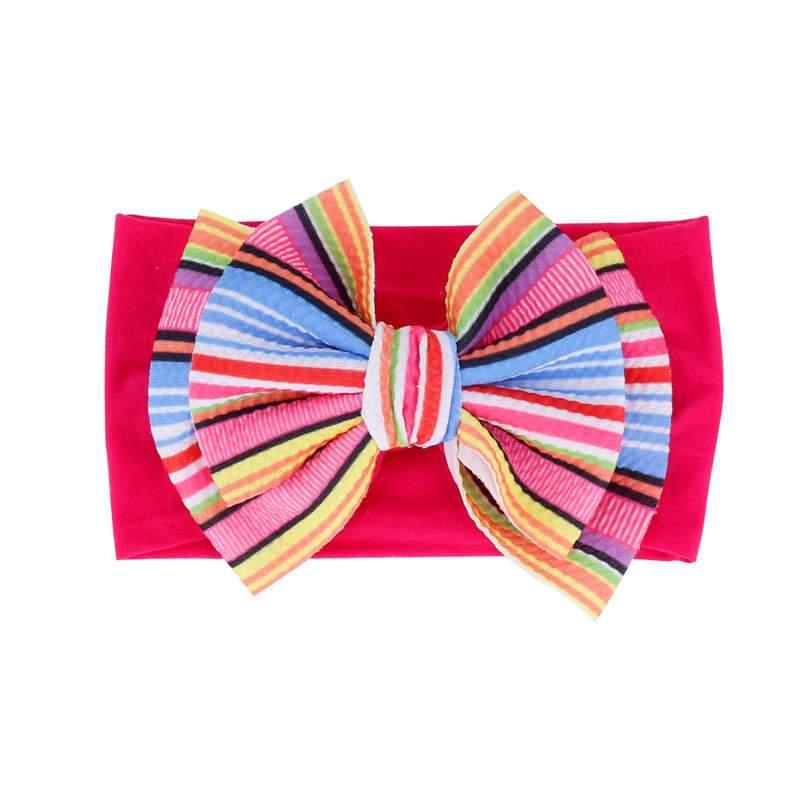 Handmade Bow Flowers Baby Headbands Printed Bowknot Elastic Baby Turban Newborn Hair Accessories For Baby Girls Stevvex