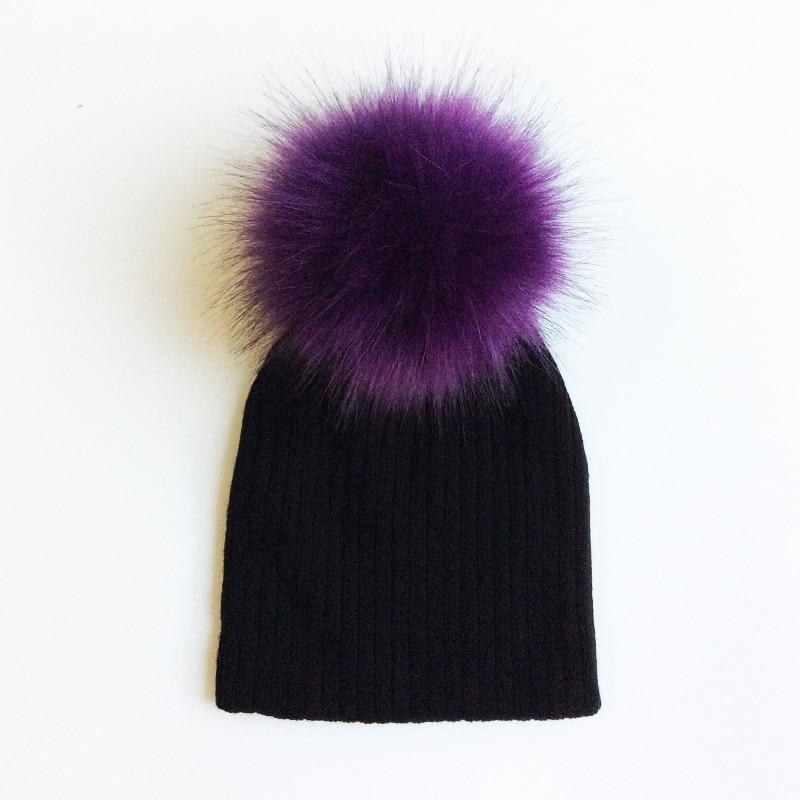 Trend New Winter Children Boy Girl Crochet Artificial Pompom Hat Knitted Toddler Kids Caps With Pompon Baby Beanie For Girls and Boys Stevvex