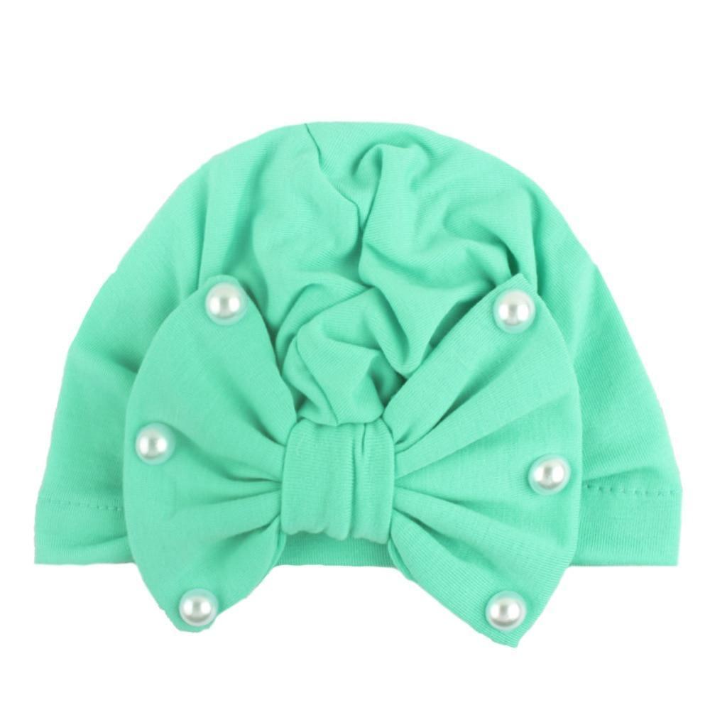 Modern Baby Hats Cute Rabbit Bow Knot with Pearls Baby Girl Hat with Pearls  for Kids In Diamond Luxury Style Stevvex