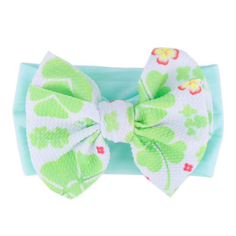 Handmade Bow Flowers Baby Headbands Printed Bowknot Elastic Baby Turban Newborn Hair Accessories For Baby Girls Stevvex