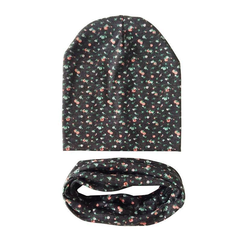 Modern Children Girls Cartoon Sheep Printing Cotton Hat and Scarf Animal Pattern Kids Caps Baby Beanie Stevvex
