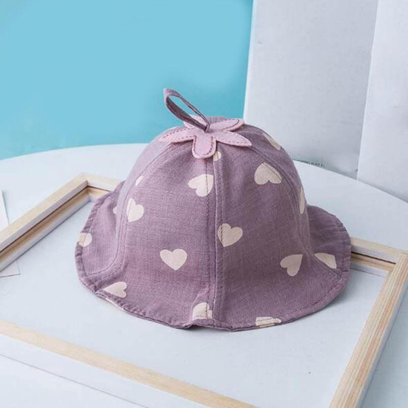 Baby Sun Hat Heart Print Baby Boy/Girl Hat Outdoor Kids Bucket Hat Children Hat Baby Beach Caps Beanie For Girls Stevvex