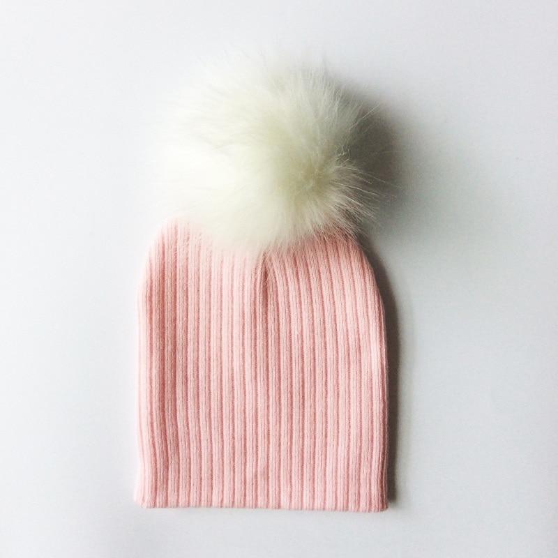 Trend New Winter Children Boy Girl Crochet Artificial Pompom Hat Knitted Toddler Kids Caps With Pompon Baby Beanie For Girls and Boys Stevvex