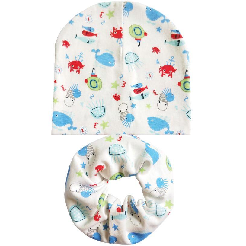 Modern Cartoon Cotton Baby Hat Winter Baby Girls Hat Newborn Boys Hats Kids Cap Scarf Set Children Beanies For Kids With Scarf Stevvex