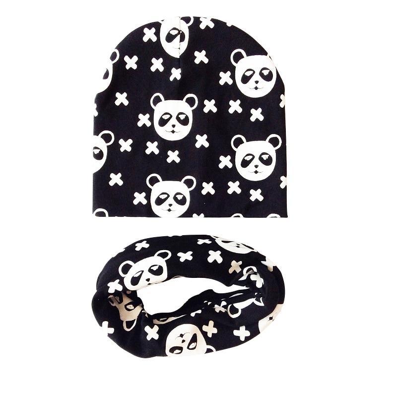 Modern Children Girls Cartoon Sheep Printing Cotton Hat and Scarf Animal Pattern Kids Caps Baby Beanie Stevvex