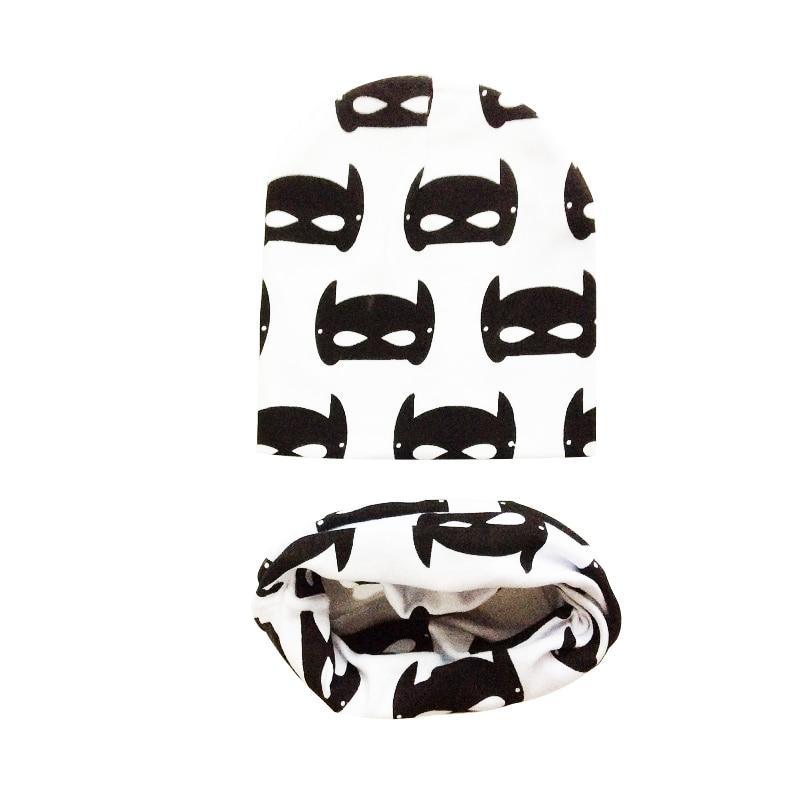 Modern Children Girls Cartoon Sheep Printing Cotton Hat and Scarf Animal Pattern Kids Caps Baby Beanie Stevvex