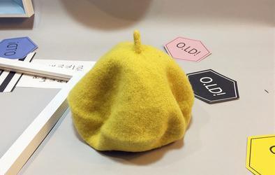Baby Hat Beret British Painter Bud Of Pure Wool Cap For Girls In Modern New Retro Design Stevvex