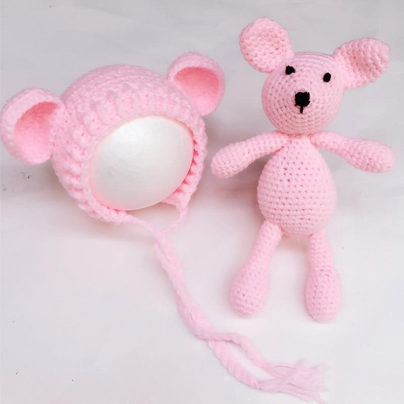 Modern Baby Cap Deer Design Handmade Crochet Deer Costume Set Knitted Hats And Toy For Girls and Boys Kids Stevvex