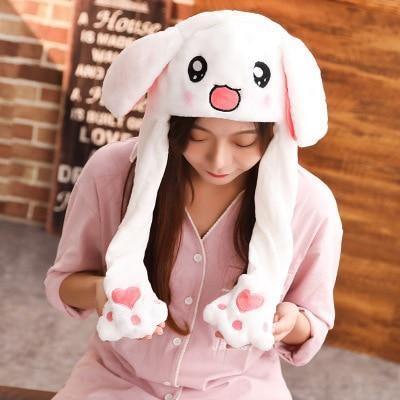 Modern Elegant Winter Interesting Girls Animals Ear Moving Jumping Hats Children and Adults Women Warm Rabbit Winter Caps In Modern Design Stevvex