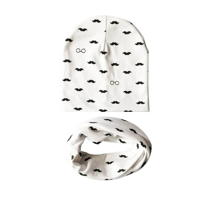 Modern Children Girls Cartoon Sheep Printing Cotton Hat and Scarf Animal Pattern Kids Caps Baby Beanie Stevvex