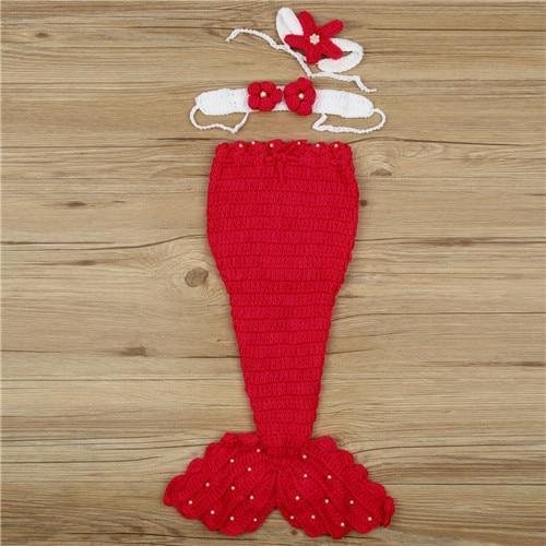 Baby Hat Mermaid Newborn Photography Props Girls Crochet Knitted Cap Hand-woven In Modern New Princess Design Stevvex