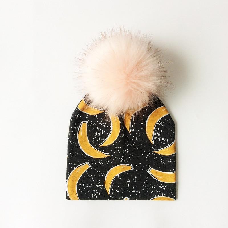 Luxury Modern Unique Toddler Boys and Girls Cartoon Printing Cotton Pompom Cap For Baby Beanie Hat With Pompon For Kids Stevvex