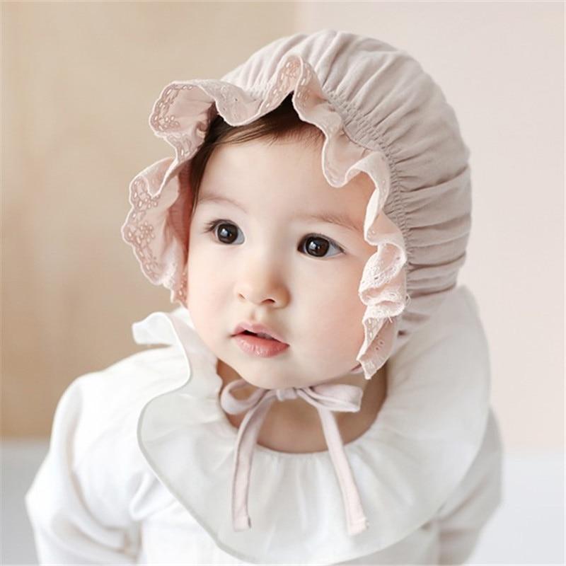 Retro Vintage Newborn Baby Cotton Baby Girl Hat Cap Princess Infant Toddler Baby Bonnet Girls Summer Sun Hat For Girls Stevvex