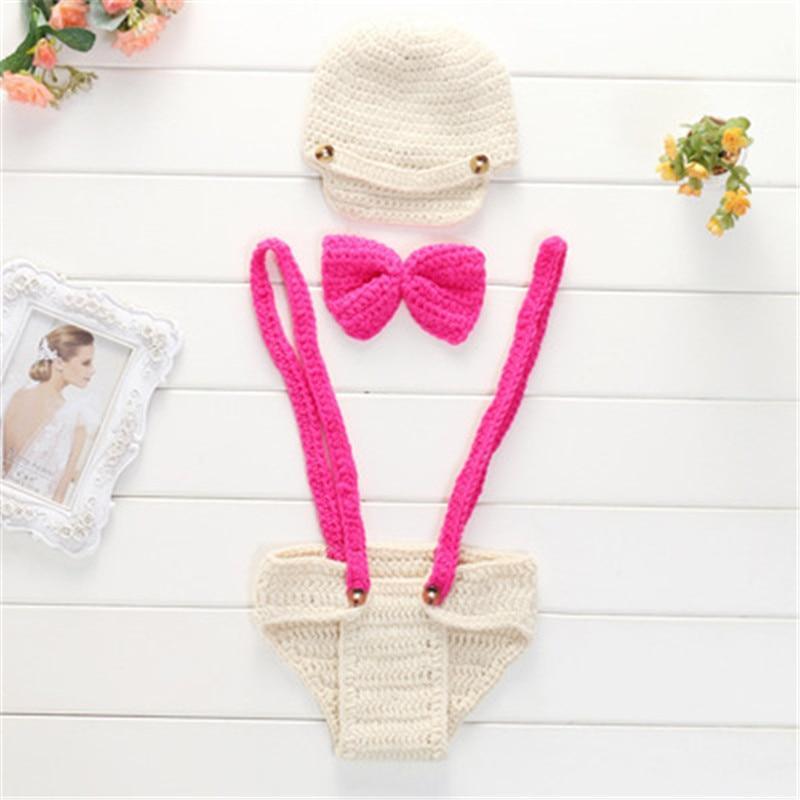 Knitting Baby Hat Newborn Photography Props Cute Children Pajamas Set For Girls And Boys Stevvex