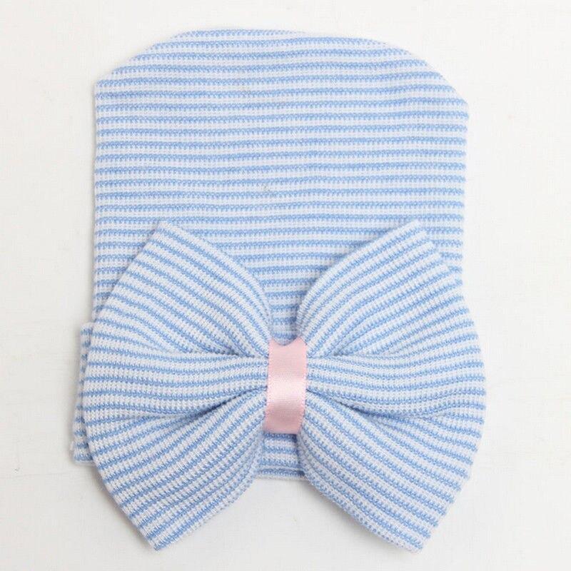Newborn Baby Girls Striped Headband Headwear Toddler Soft Hat with Bow For Baby Girls Stevvex