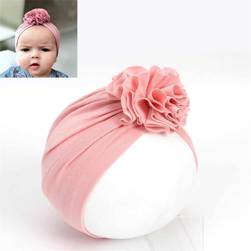 New Fashion Elegant Flower Baby Hat Newborn Elastic Baby Turban Hats for Girls In Modern Design Stevvex