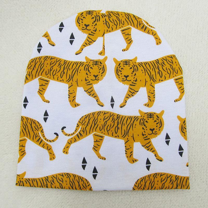New Cotton Baby Cartoon Print Newborn Hat Elastic Toddler Infant Cap For Girls and Boys Kids Stevvex