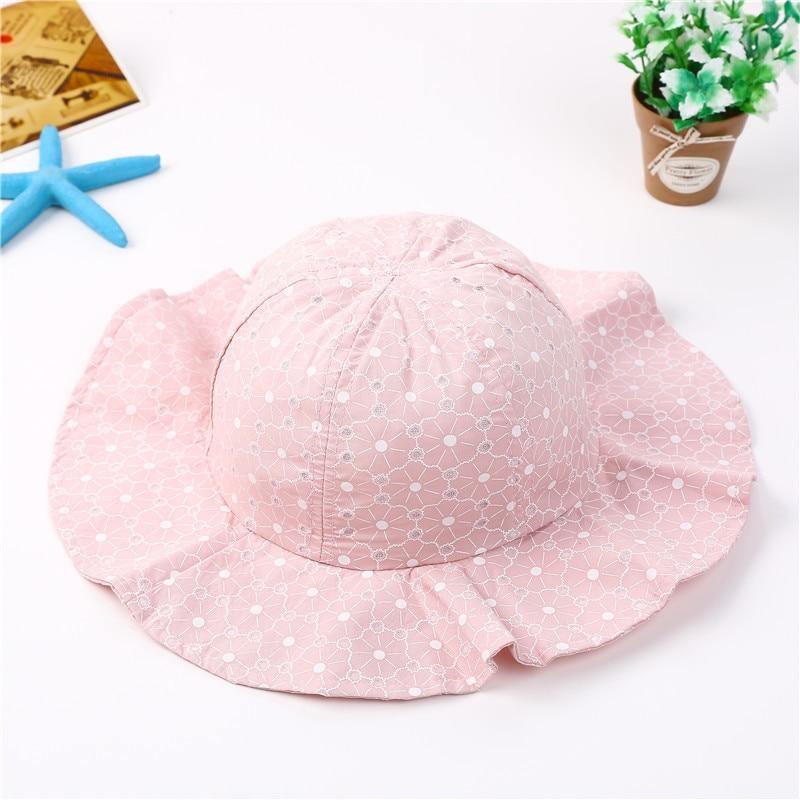 Baby Girl Summer Outdoor Beach Floral  Lovely Lace Princess  Bucket Sun Hat For Girls Stevvex